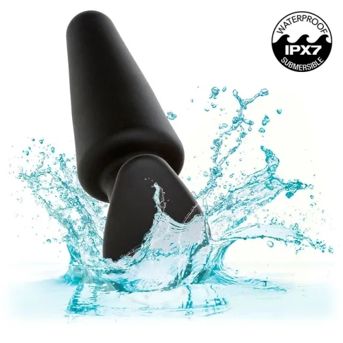 Rock Bottom Tapered Anal Plug 10 Modes Silicone Black – Calex