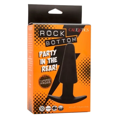 Rock Bottom Tapered Anal Plug 10 Modes Silicone Black – Calex