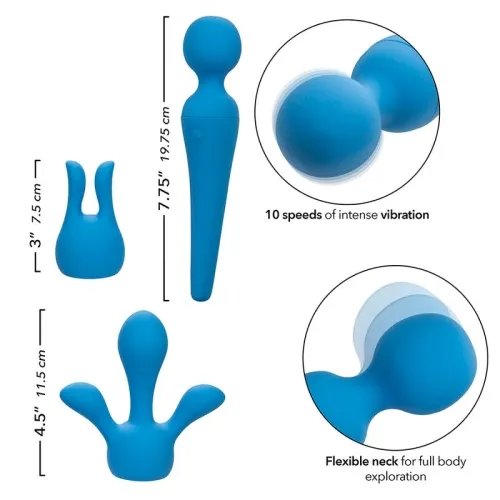 Couture Kit Vibrator Wand 10 Modes Blue – Calex