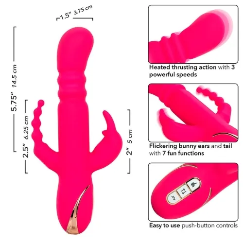Jack Fantasy Triple Heated Vibrator Rabbit Pink | Calex