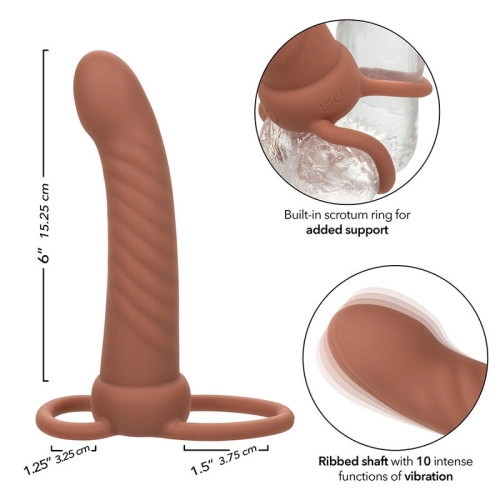 CALEXOTICS - MAXX RIBBED DUAL PENETRATOR 10 VIBRATIONEN BRAUN - Maße