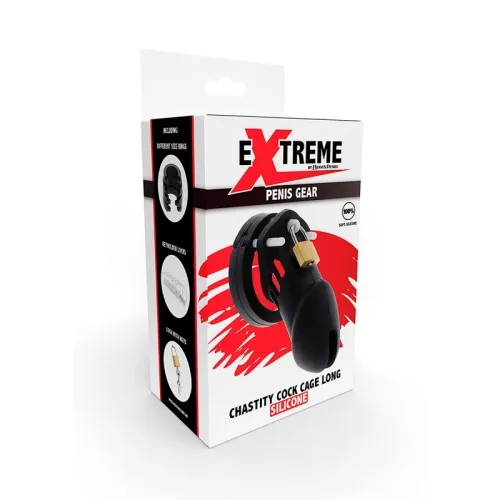 Extreme Peniskäfig Aus Silikon Größe L Schwarz – Hidden Desire