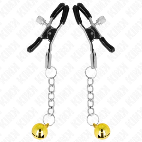 KINK - GOLDENE JINGLE BELL ANHÃNGER-NIPPELKLAMMERN 6 CM