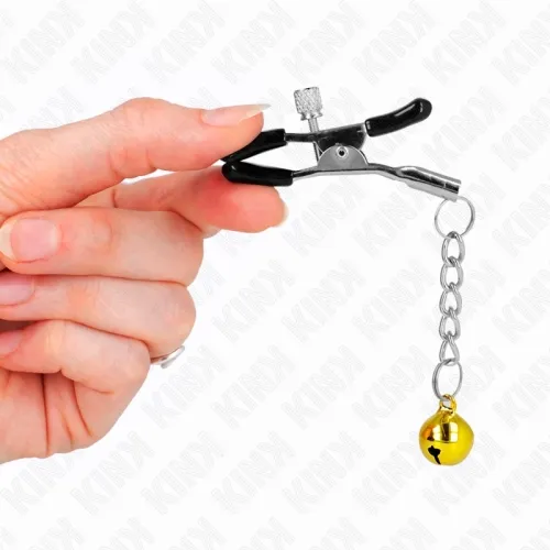 Goldene Jingle Bell Anhänger-Nippelklammern 6cm – Kink