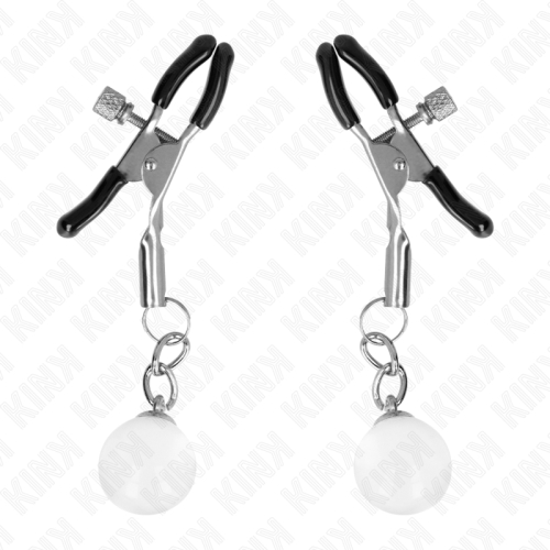 KINK - GLASPERLEN-NIPPELKLAMMERN SILBER 6 CM