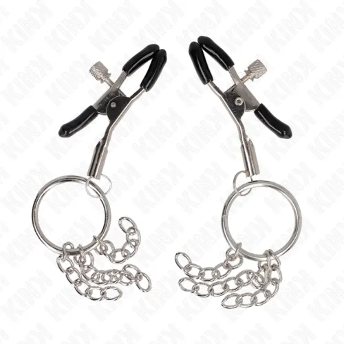 O-Ring Nippelklemme Und Kleine Kette Silber 6cm – Kink