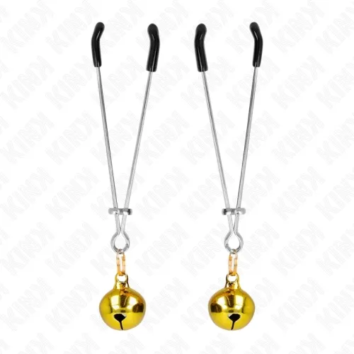 Bell-shaped nipple clamps, gold, 7cm – Kink