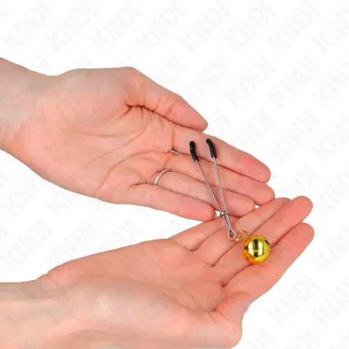 Bell-shaped nipple clamps, gold, 7cm – Kink