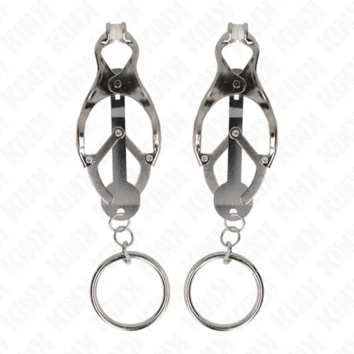 O-Ring Japanese Cloverleaf Nipple Clamps Silver – Kink