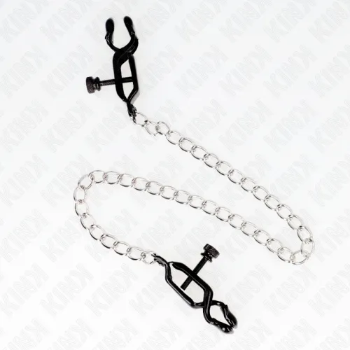 Flat chain nipple clamps silver 30cm – Kink