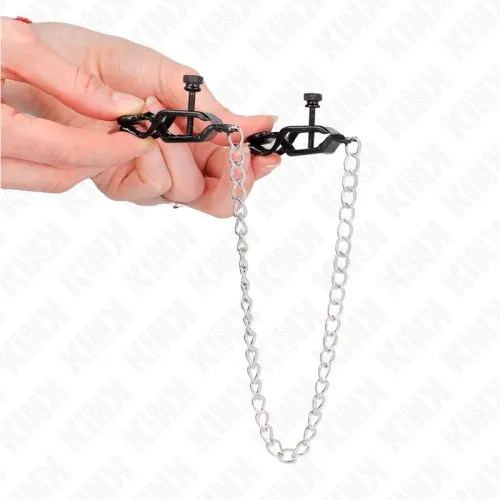 Flat chain nipple clamps silver 30cm – Kink