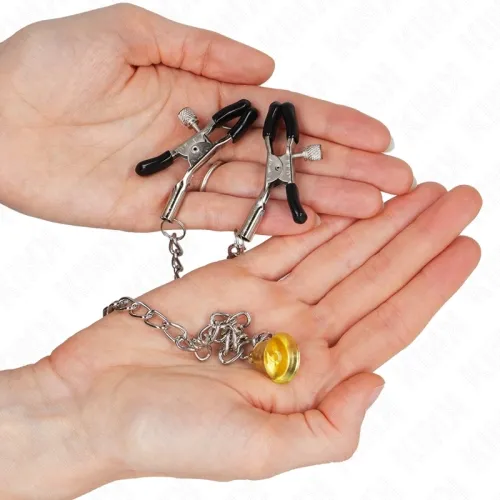 Chain Nipple Clamps with Horn Pendant 30cm – Kink
