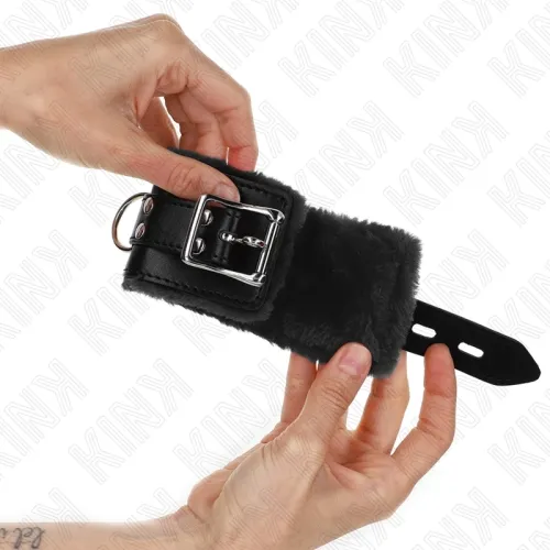 Handgelenkfesseln Schwarz Mit Schwarzer Leine – Kink