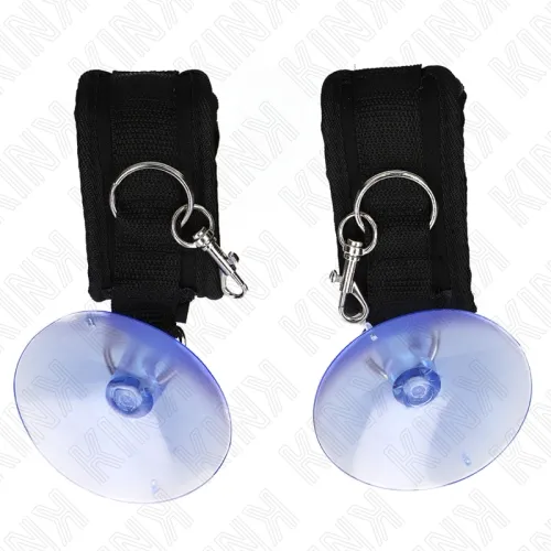Wrist restraints with suction cups, black, 29-40cm x 5cm – Kink