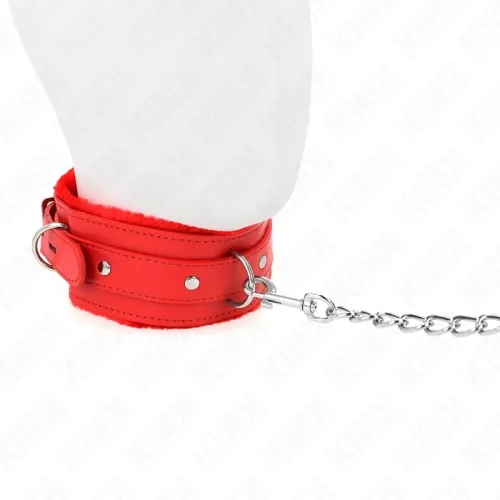 Collar and leash 65cm with restrictions, red – Kink
