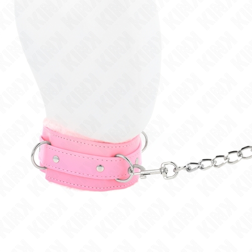 KINK - HALSBAND MIT LEINE 65 CM MIT EINSCHRÃNKUNGEN ROSA 36-42 CM X 5,5 CM