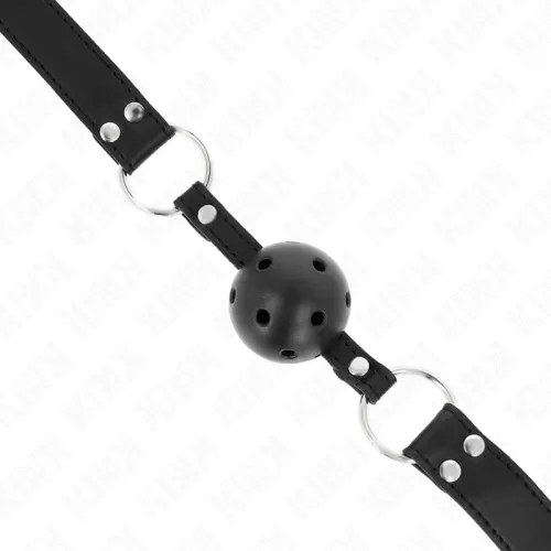 Atmungsaktiver Ball 4cm Knebel Mit Doppelniet Schwarz – Kink