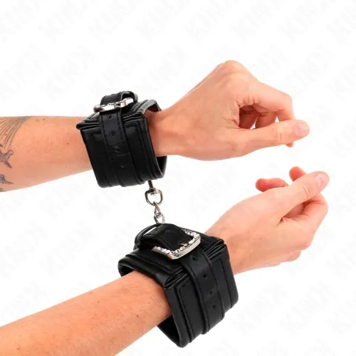 Handgelenkfesseln Mit Strass-Schnalle Schwarz – Kink