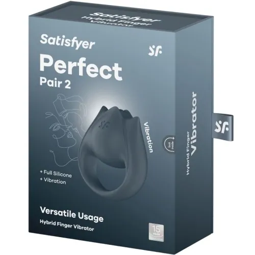 Perfect Pair 2 Multivibrator 2 In 1 Cock Ring Gray | Satisfyer