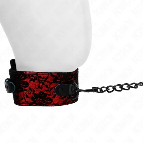 Lace necklace with leash and genuine leather belt, 105cm / 44 x 5.5cm – Kink