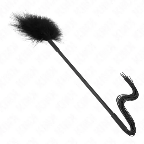 Silicone whip with feathers for tickling, 47cm – Kink
