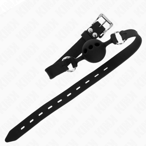 KINK - VOLLSILIKON-KLAPPEN 55 x 2 CM MIT 4 CM KUGEL GRÃSSE S SCHWARZ VERSTELLBAR 35-51 CM