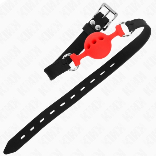 KINK - VOLLSILIKON-KLAPPEN 55 x 2 CM MIT 4 CM KUGEL GRÃSSE S ROT VERSTELLBAR 35-51 CM