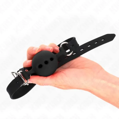 MORDAZA 55 x 2cm Ball 5cm Solid Silicone Size L Black – Kink