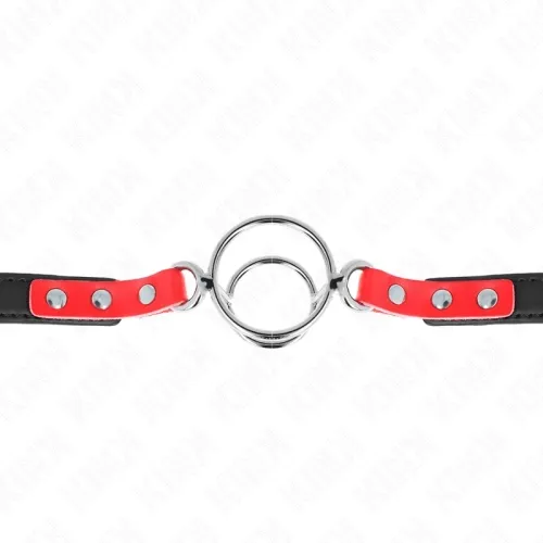 Gag with multiple O-rings 4 / 4.8cm Red 38 x 56cm – Kink