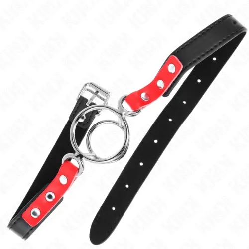 Gag with multiple O-rings 4 / 4.8cm Red 38 x 56cm – Kink