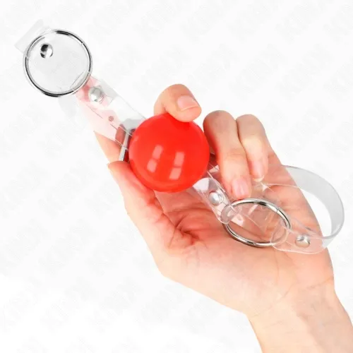 Red Transparent PVC Ball 4cm Adjustable Gag – Kink