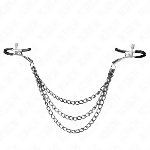 Nippelklemmen Mit 3 Ketten Schwarz 20/23/28cm – Kink