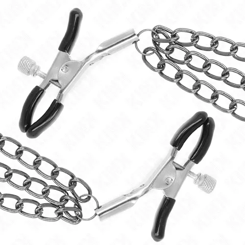 Nippelklemmen Mit 3 Ketten Schwarz 20/23/28cm – Kink