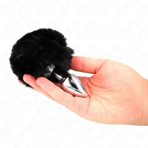 Edelstahl-Plug 7 X 3cm Mit Schwarzem Schwanz Aus Kunstfell – Kink