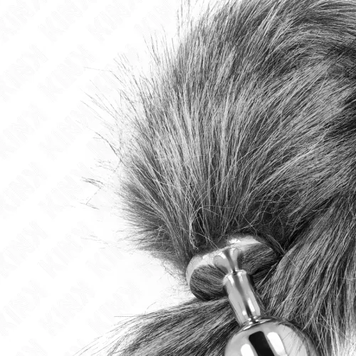 Anal Plug Größe M 8 X 3.5cm Mit Kunststoffschwanz Grau – Kink