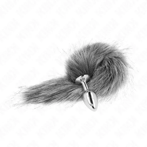 Anal Plug Size S 7 x 3cm With Plastic Tail Grey – Kink