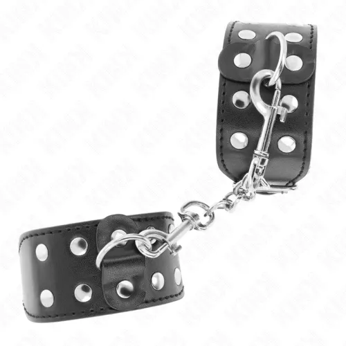 Bracelets with Double Row of Adjustable Rivets Black – Kink
