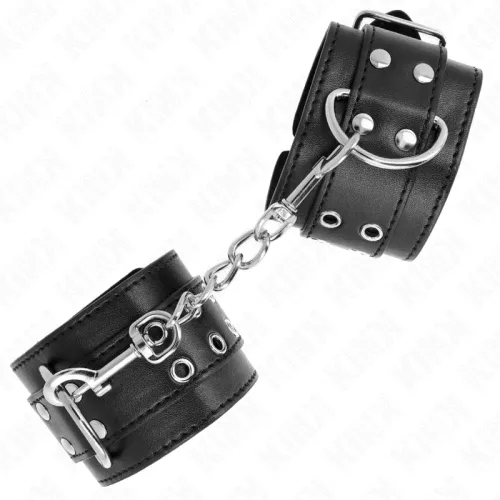 Handgelenkfessel Mit Doppelter Schnalle Schwarz – Kink