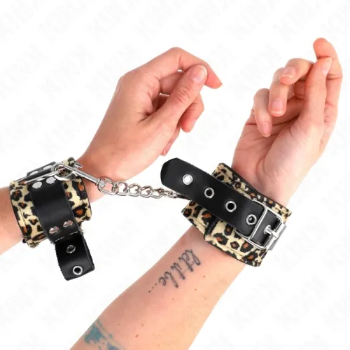 Leopard Leather Wrist Cuffs – Kink