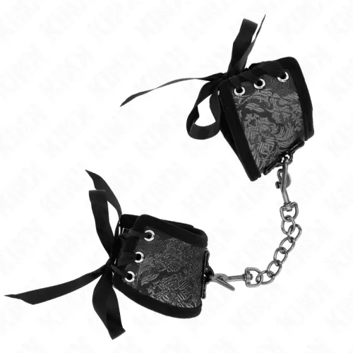 Scandal Wrist Cuffs Black Lace Details – Kink