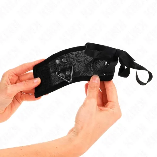 Scandal Wrist Cuffs Black Lace Details – Kink