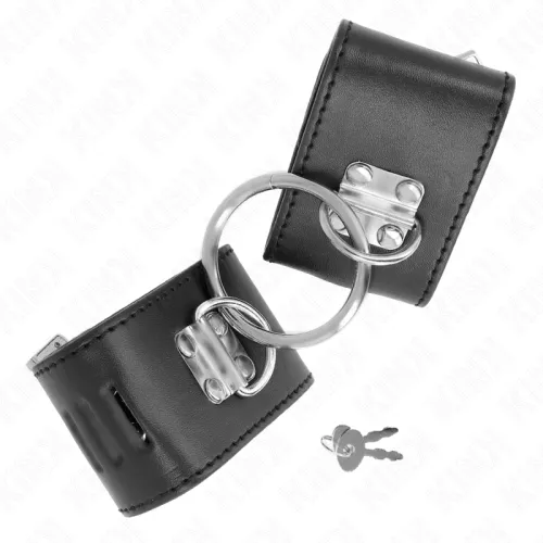 Handgelenkfesseln Mit Ring Und Schloss Schwarz – Kink