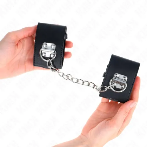 Handgelenkfesseln Mit Kette 30cm Und Schloss Schwarz – Kink