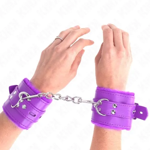 Padded wrist cuffs with holes, purple – Kink