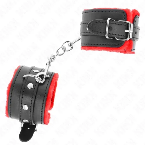 Premium Handgelenkfesseln gefüttert Rot – Kink