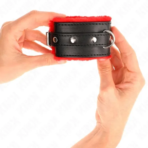 Premium Handgelenkfesseln gefüttert Rot – Kink