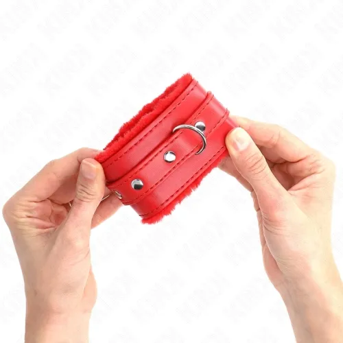 Premium Handgelenkfesseln gefüttert Rot – Kink