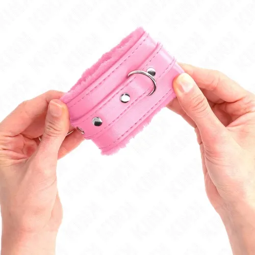 Premium Handgelenkfesseln gefüttert Rosa – Kink