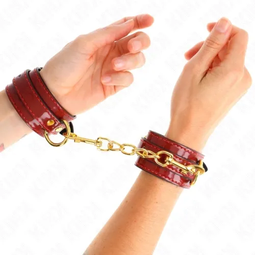 Joanna Angel Handgelenkmanschetten Rot Mit Goldkette – Kink