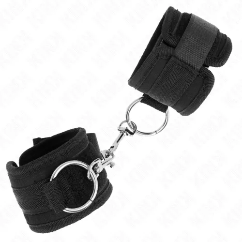 Black Adjustable Wrist Cuffs 18-35cm x 6cm – Kink